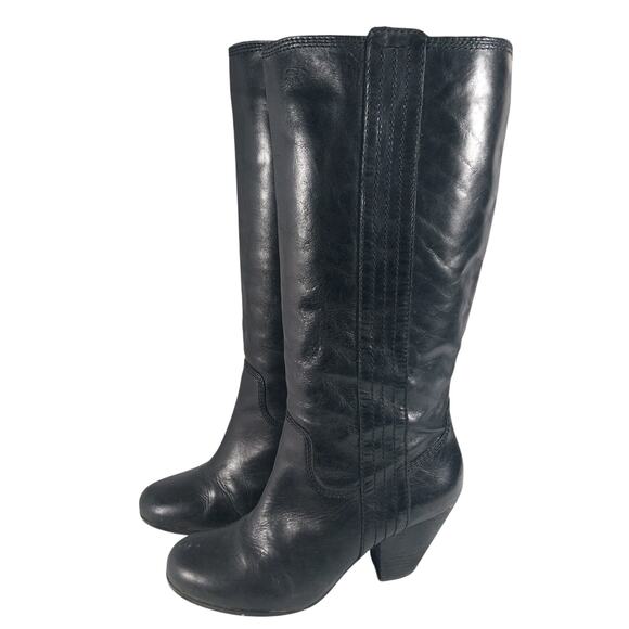 ARTURO CHIANG! BLACK GENUINE LEATHER W/VERTICAL SIDE DETAIL WESTERN BOOTS! SZ 7M - Picture 1 of 13